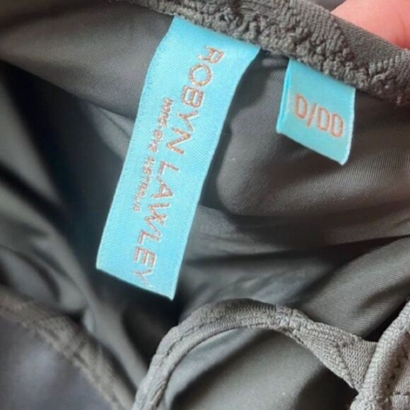 Robyn Lawley Swimsuit (Curves) Olive Green Jacquard Print Size 16 - Picture 9 of 10